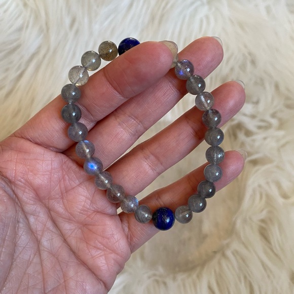 BLUE FLASH LABRADORITE & LAPIS LAZULI Bracelet - Picture 4 of 4
